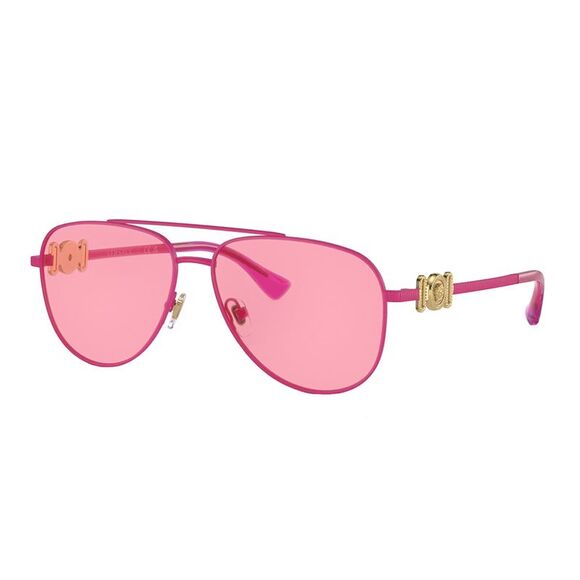 Versace Kids VK 2002 149584 Matte Fuchsia Metal Aviator Sunglasses Pink Lens - Picture 1 of 3